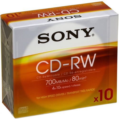 Sony 10 Cd-rw 700 Mb High-speed Media  4x-10x 