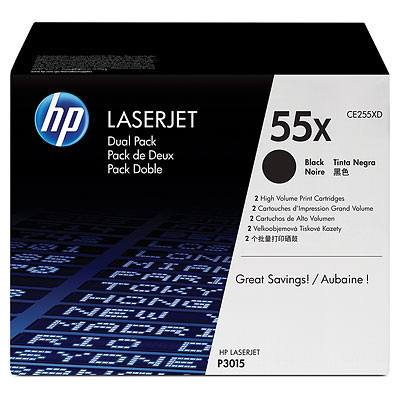 HP CONSUMIBLE Cartuchos de impresion negros de paquete doble CE255X HP LaserJet