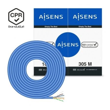 Bobina De Cable Rj45 Utp Awg24 Lszh Cpr Dca Aisens A135 0663 Cat6