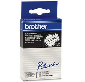 Brother Tc 201 Negro Sobre Blanco Cinta Para Impresora De Etiquetas