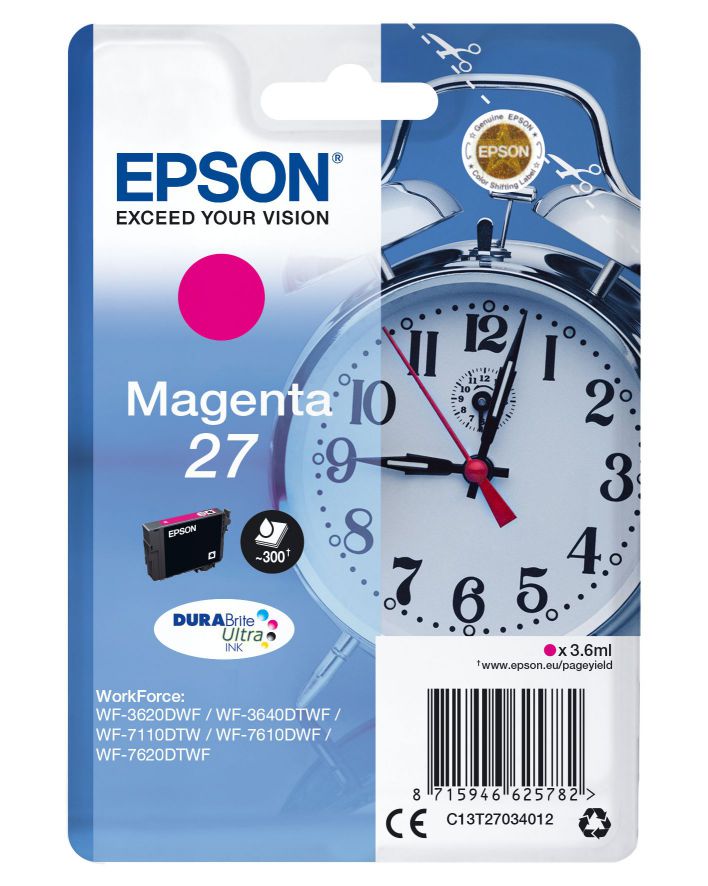 Epson Singlepack Magenta 27 DURABrite Ultra Ink